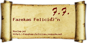 Fazekas Felicián névjegykártya